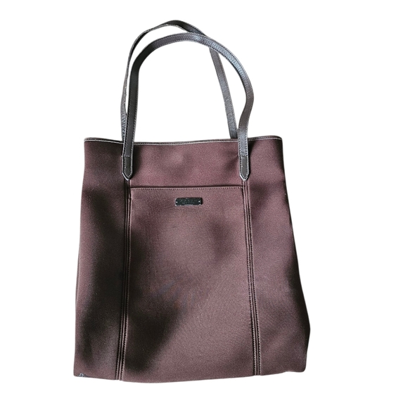 Coach Vintage Y2k #6209 Brown Slim Neoprene Tote With Leather Handle - Picture 1 of 9